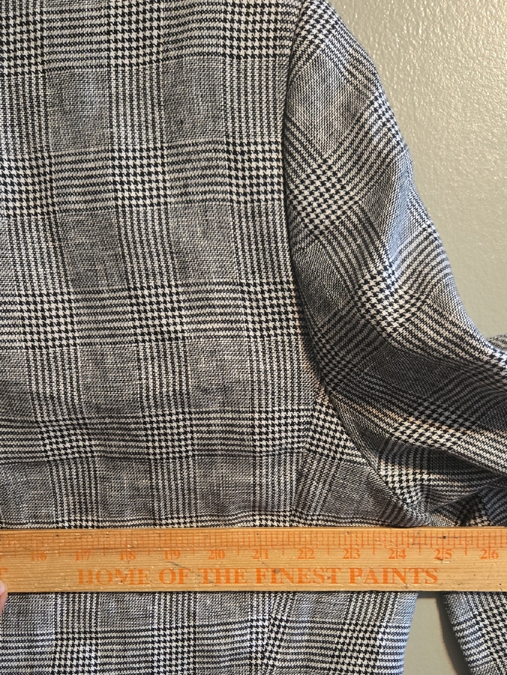Michael Kors Mens Classic-Fit 100% Linen Plaid Sport Coat Blazer Grey Black 46L - Picture 10 of 11